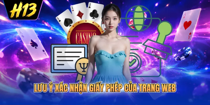 Lưu ý xác nhận giấy phép của trang web